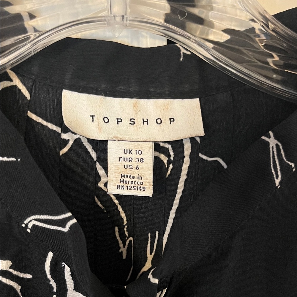 Topshop Black Maxi Dress with White Horse Print - Picture 2 of 6